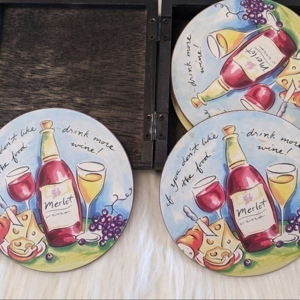 MUD PIE TRACY FLICKING W/BOX 4 COASTERS - Picture 3 of 4